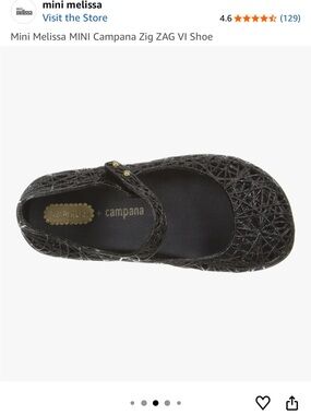 Mini Melissa Black Glitter Mary Jane Toddler Shoes